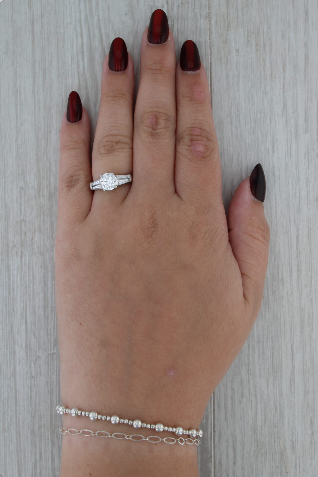 IGI 3.07ctw Round Lab Grown Diamond Engagement Ring Platinum Size 6