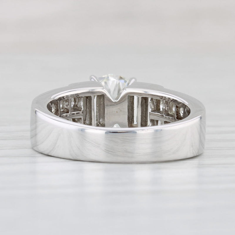 Light Gray 3.45ctw Round Diamond Engagement Ring 18k White Gold Size 8.25 GIA