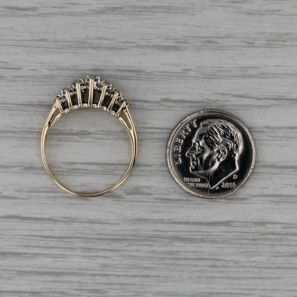 0.45ctw Diamond Pyramid Rooftop Ring 14k Yellow Gold Stackable Wedding Band Size 7