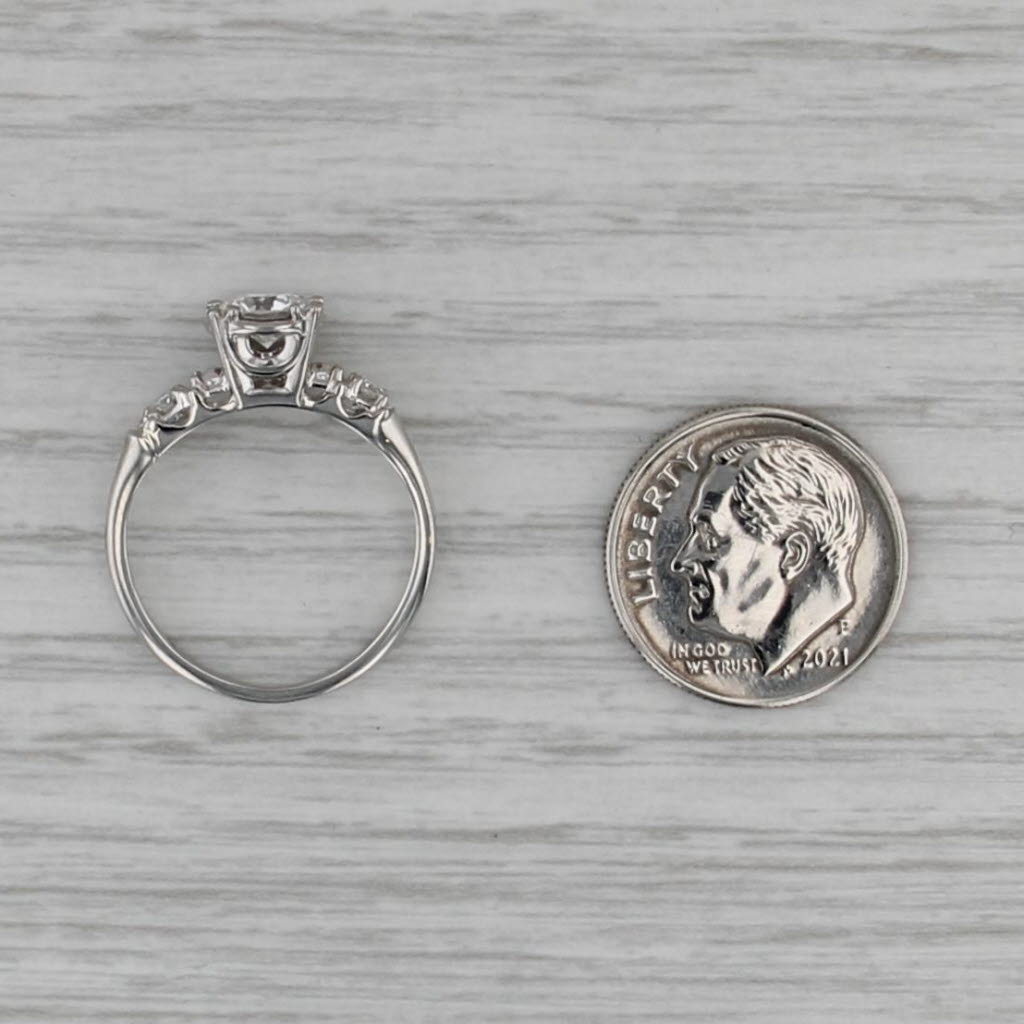 Vintage Round 0.64ctw Diamond Engagement Ring 900 Platinum Size 6