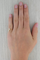 Rosy Brown Opal Diamond Bypass Ring 10k Yellow Gold Size 5.25 Oval 2-Stone