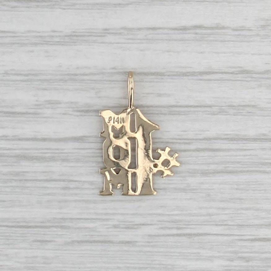 #1 Mom Pendant 14k Yellow Gold Gift Keepsake