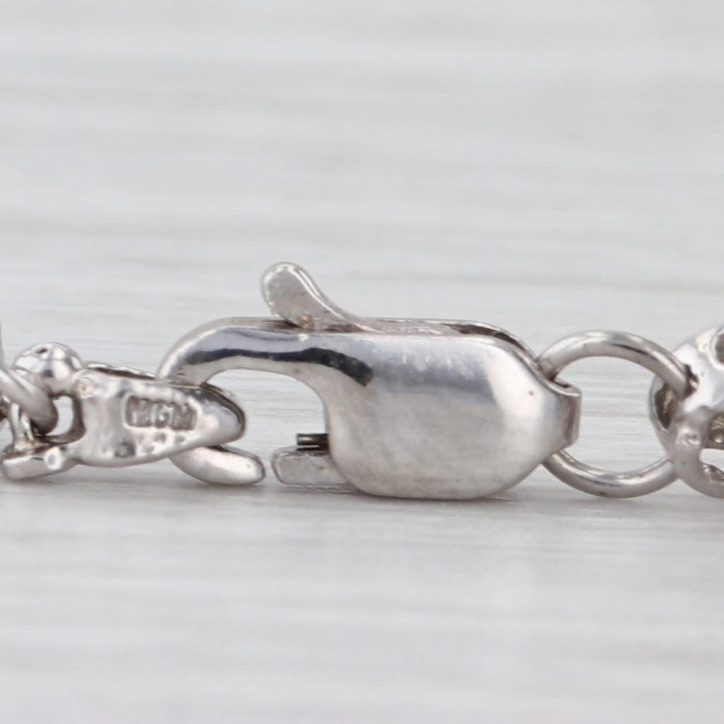 Diamond Bar Link Tennis Bracelet 10k White Gold 7.25"