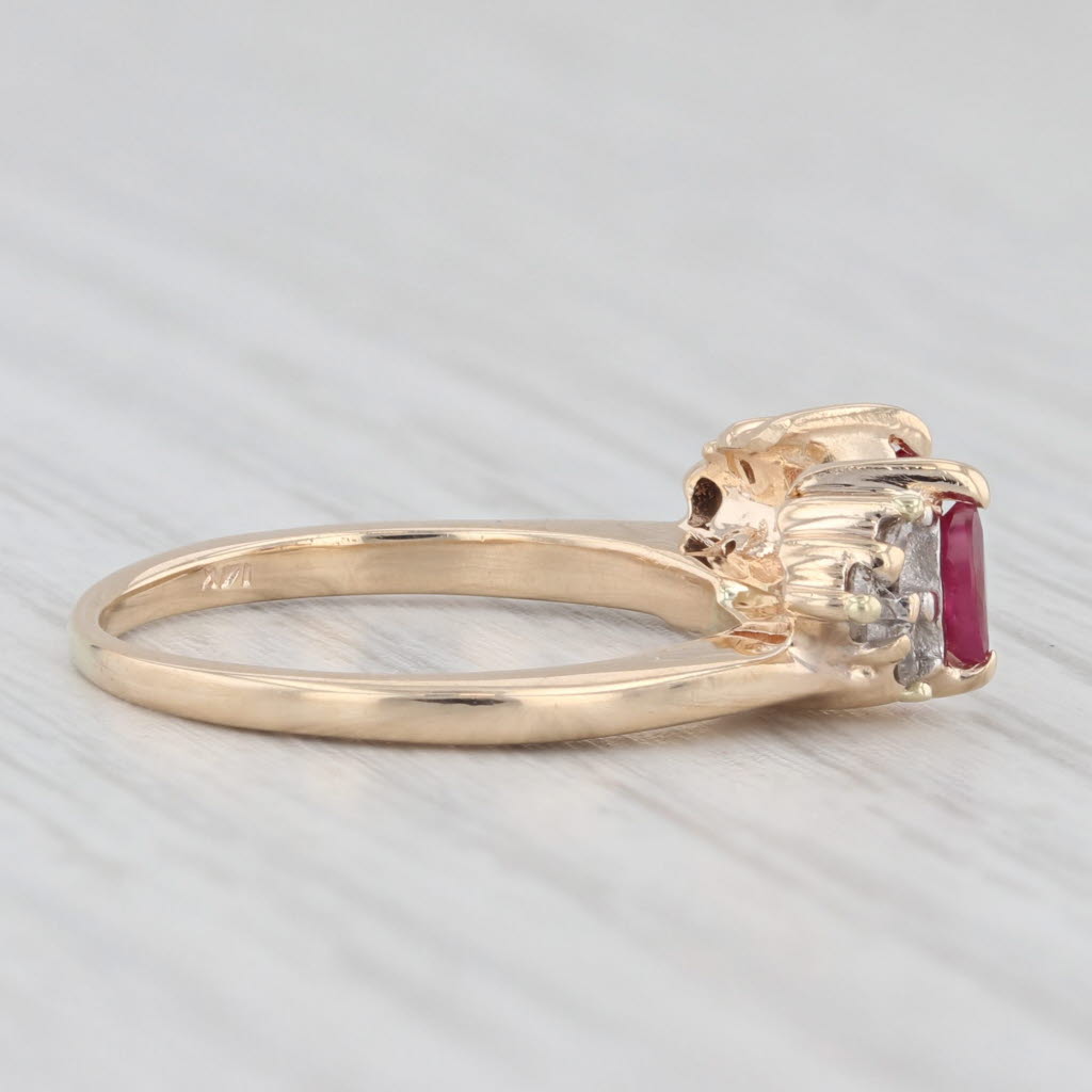 Light Gray 0.32ctw Ruby Diamond Enhancer Ring Guard 14k Yellow Gold Size 4.5