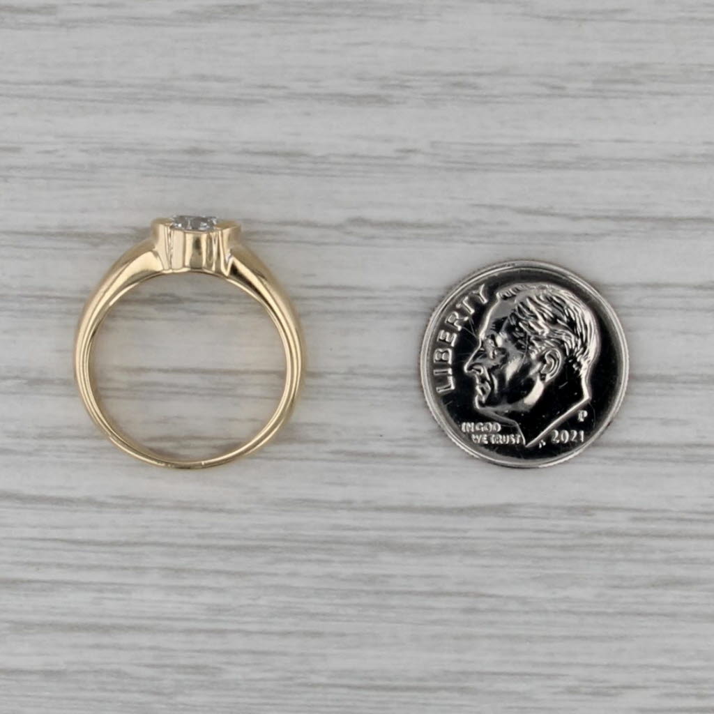 0.91ct Round Diamond Solitaire Engagement Ring 14k Yellow Gold Size 5.25