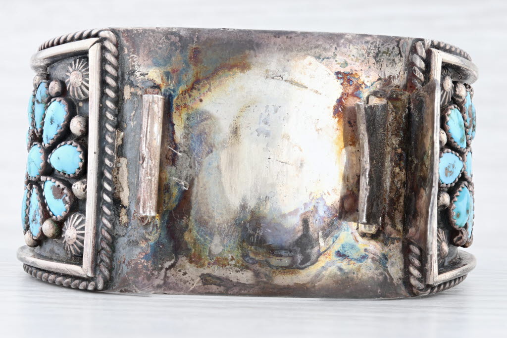 Vintage Contreraz Turquoise Cuff Bracelet Sterling Silver Native American AS IS