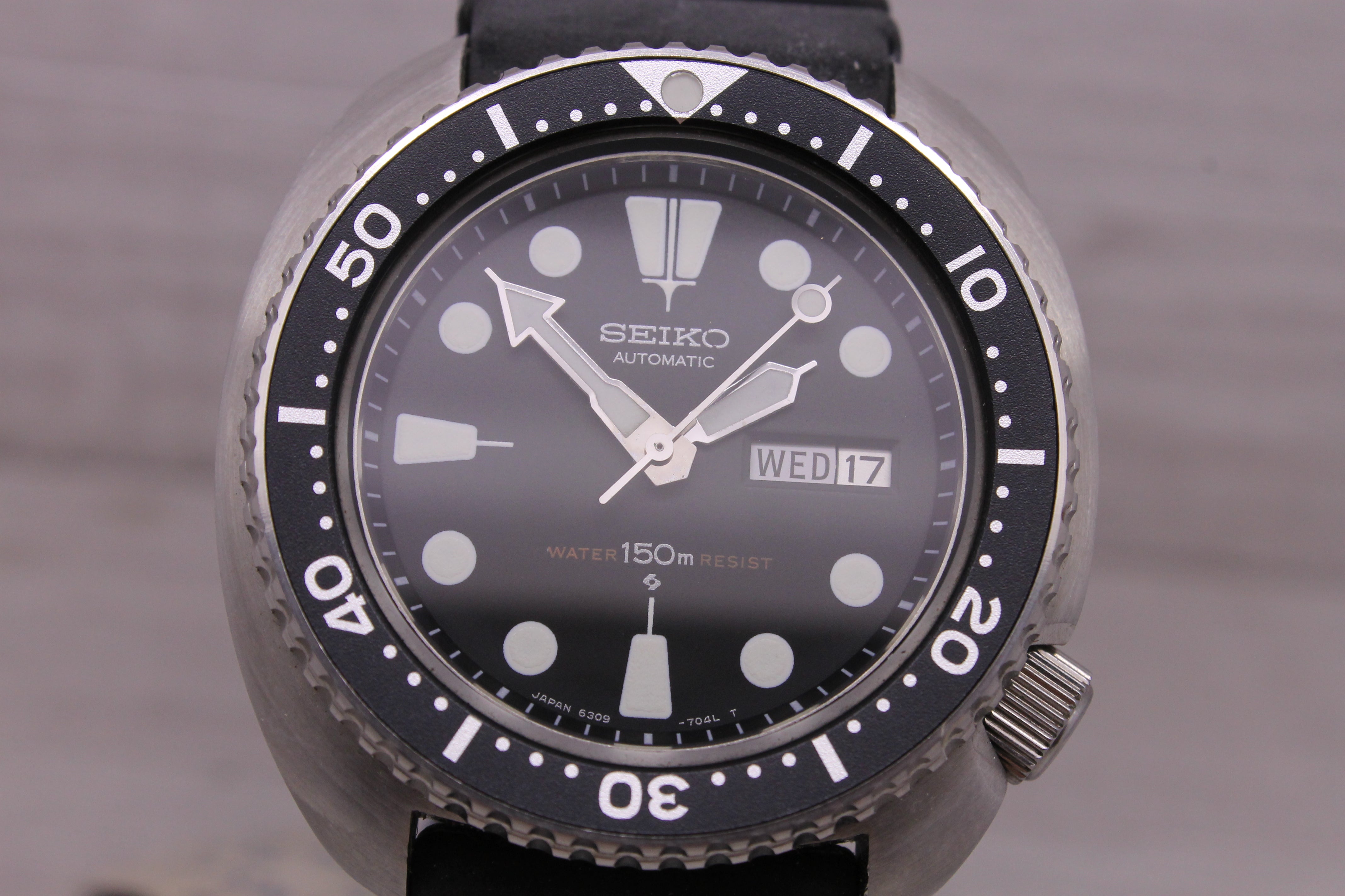 Slate Gray VINTAGE 1981 Seiko 6309-7049 Mens Automatic Divers Watch MINT NOS UNWORN w Box