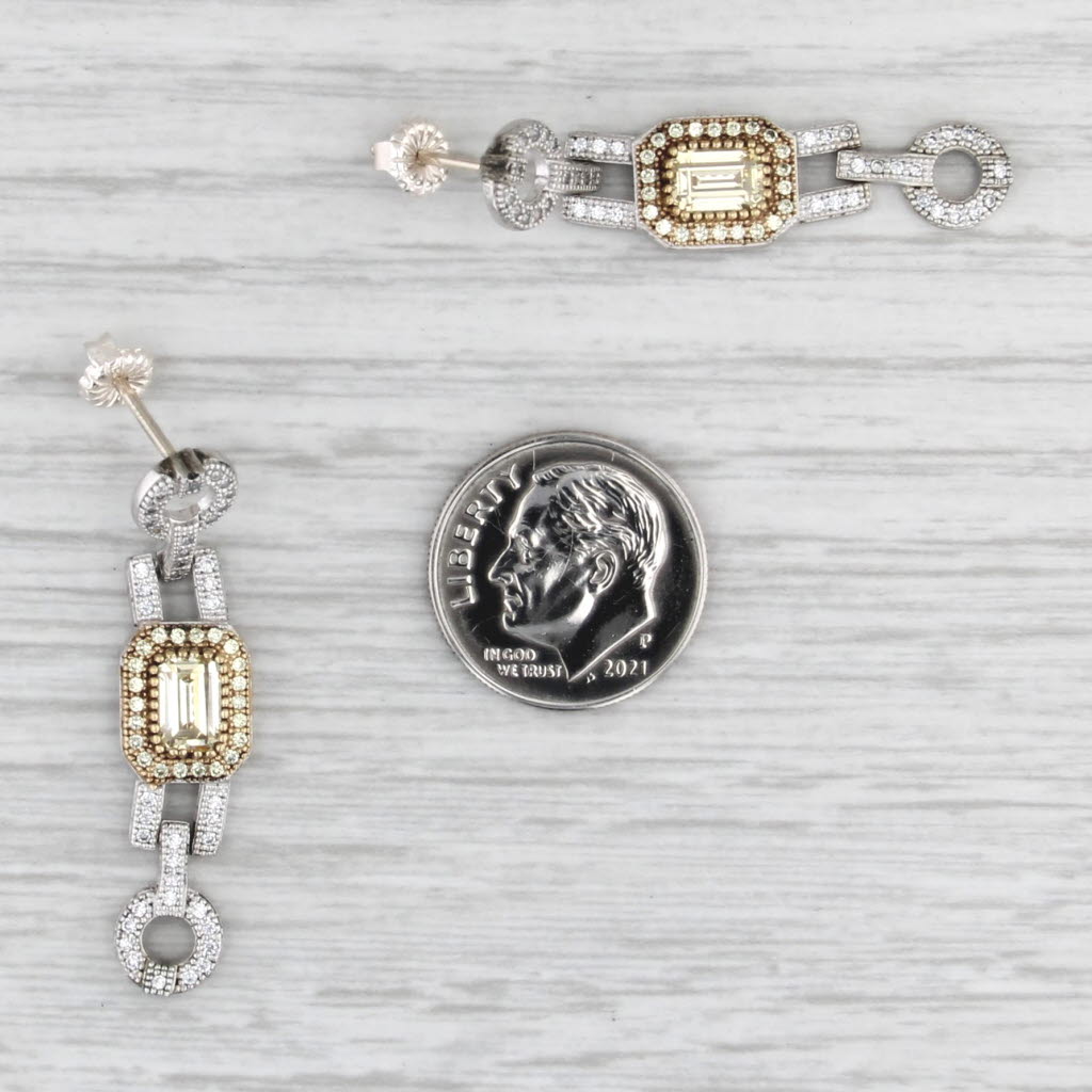 Lafonn Cubic Zirconia Earrings Converted Bracelet Sterling Silver 14k Gold