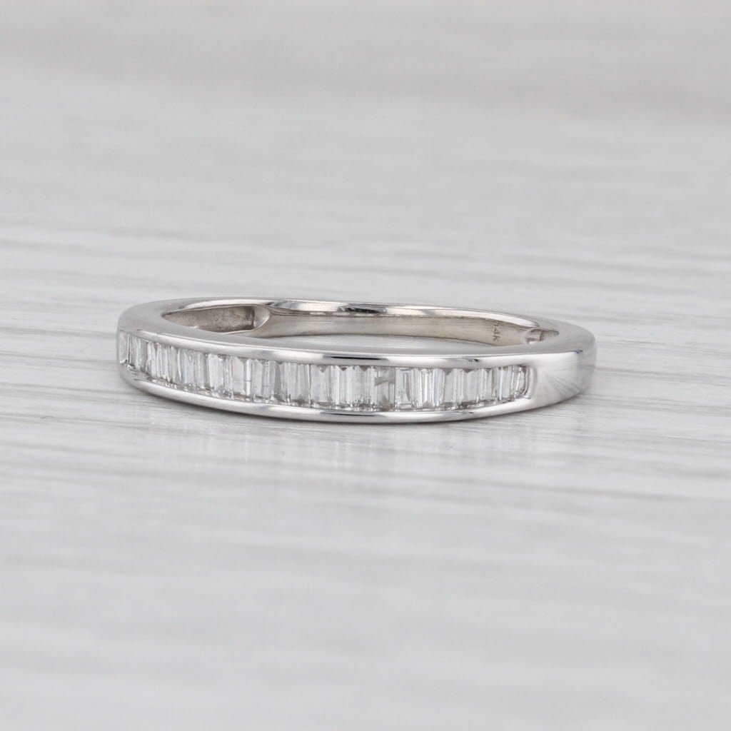 0.23ctw Diamond Wedding Band 14k White Gold Stackable Anniversary Ring Size 6.5