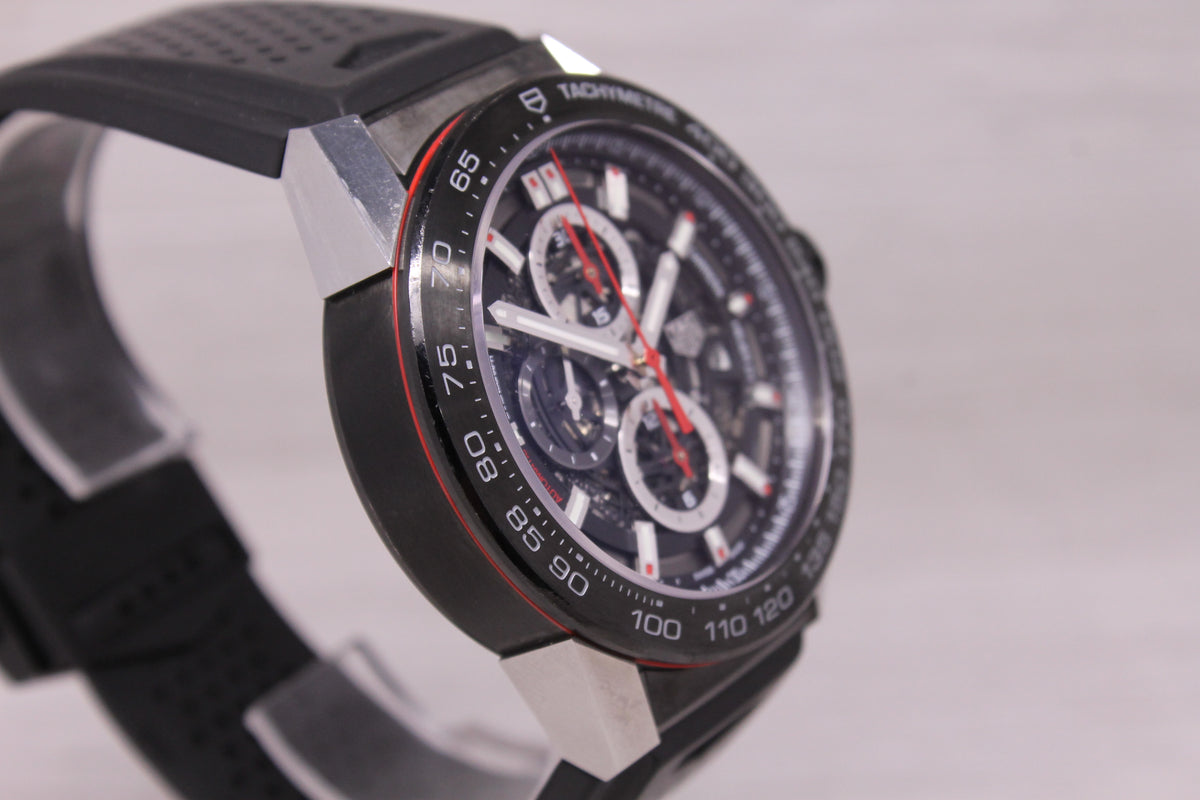 Tag Heuer Carrera 45mm Mens Steel & PVD Automatic Chronograph Watch CAR2A1Z Box