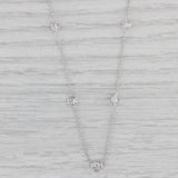 New 1.15ctw Diamond By The Yard Station Necklace 14k White Gold Adjustable Chain