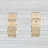 0.12ctw Diamond Accented Hoop Huggie Earrings 14k Yellow Gold Hinged Snap Top
