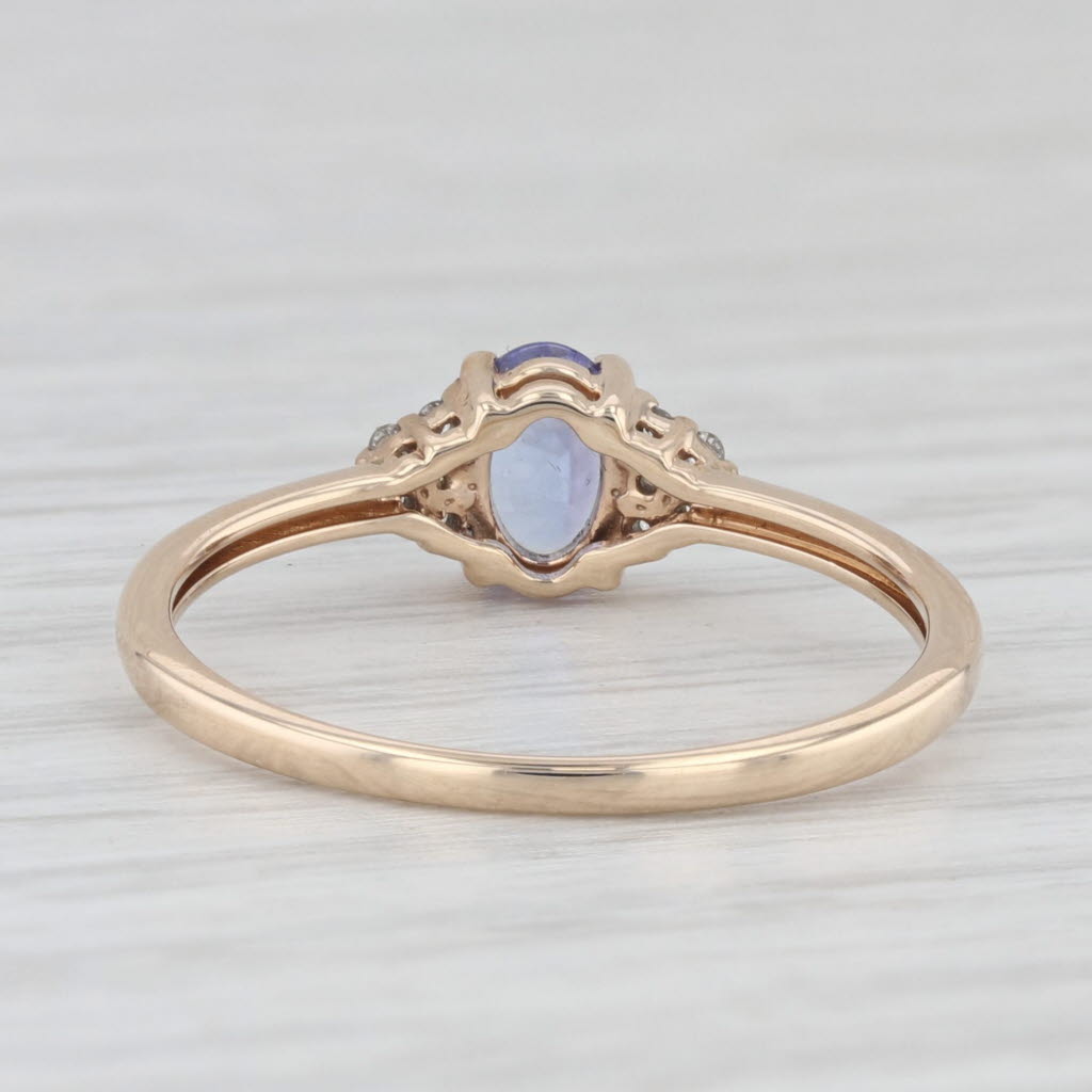 Light Gray 0.55ctw Oval Tanzanite Diamond Ring 10k Yellow Gold Size 7.25 Engagement