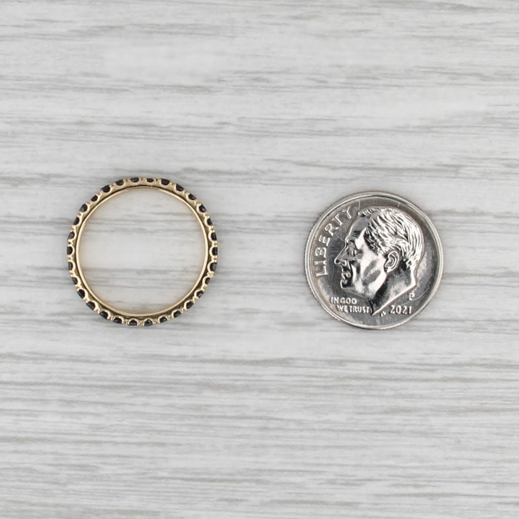 0.55ctw Black Diamond Eterntiy Band 18k Yellow Gold Size 5 Stakable Wedding Ring