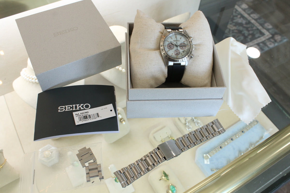 Seiko Prospex Solar Speedtimer Watch 39.5mm Steel Chronograph Date SSC965