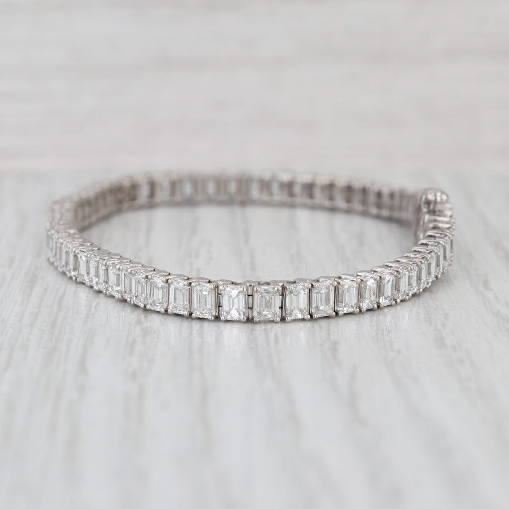 12.40ctw Diamond Tennis Bracelet 14k White Gold 7" 4mm