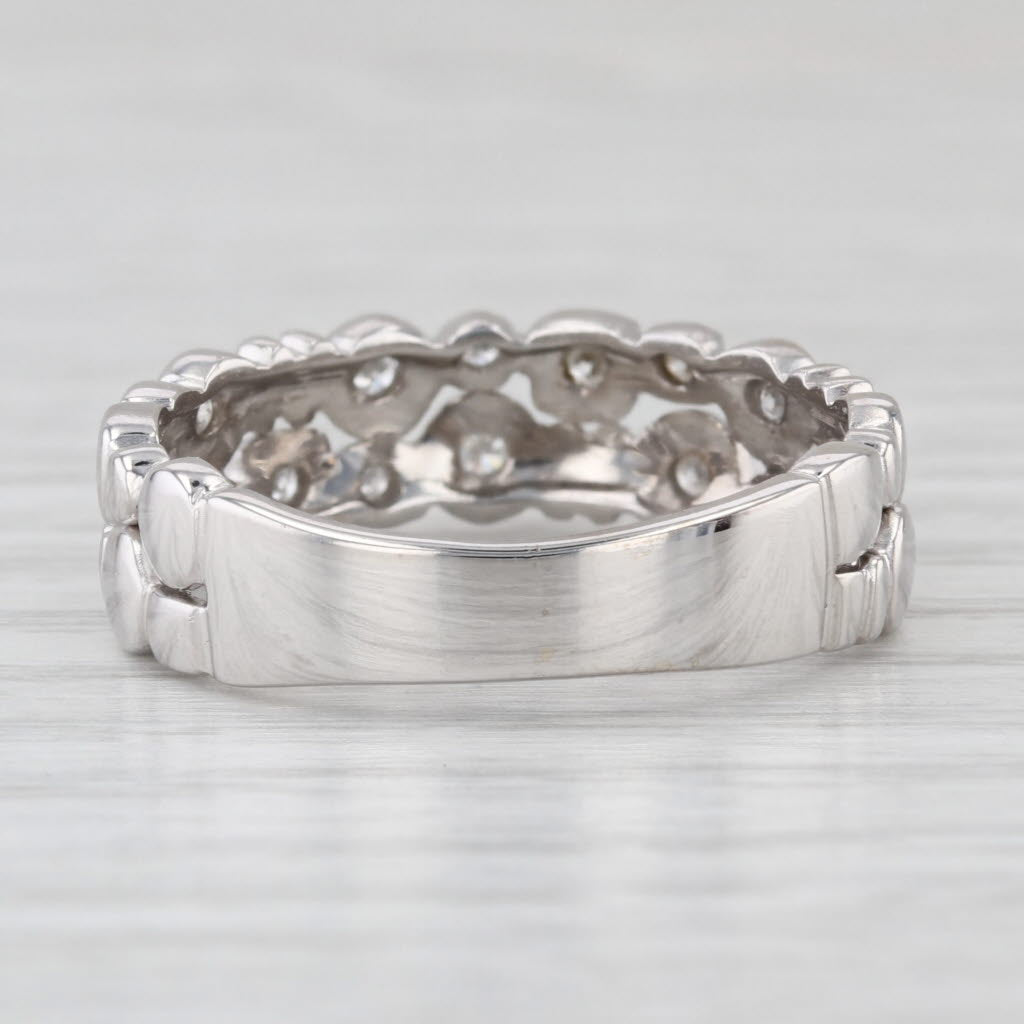 Sonia B 0.27ctw Diamond Double Band Ring 14k White Gold Wedding Stackable