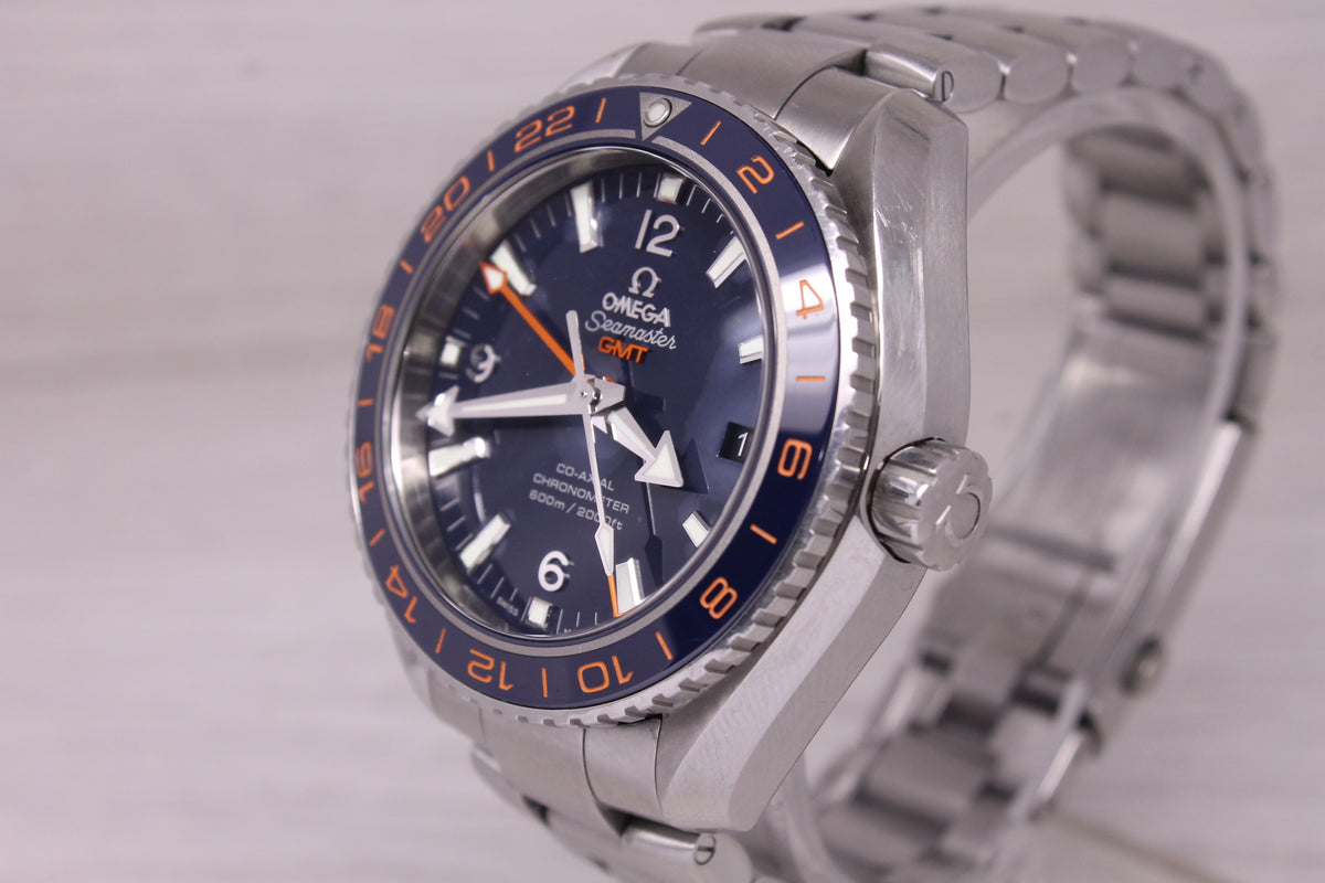 Omega Seamaster GMT Good Planet Ocean Mens 43.5mm Steel Automatic Divers Watch