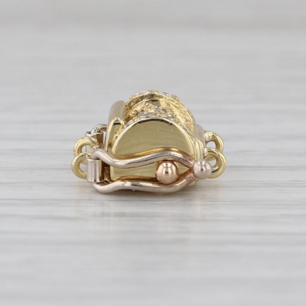 0.19ctw Diamond Box Clasp 18k Yellow Gold Jewelry Making Findings