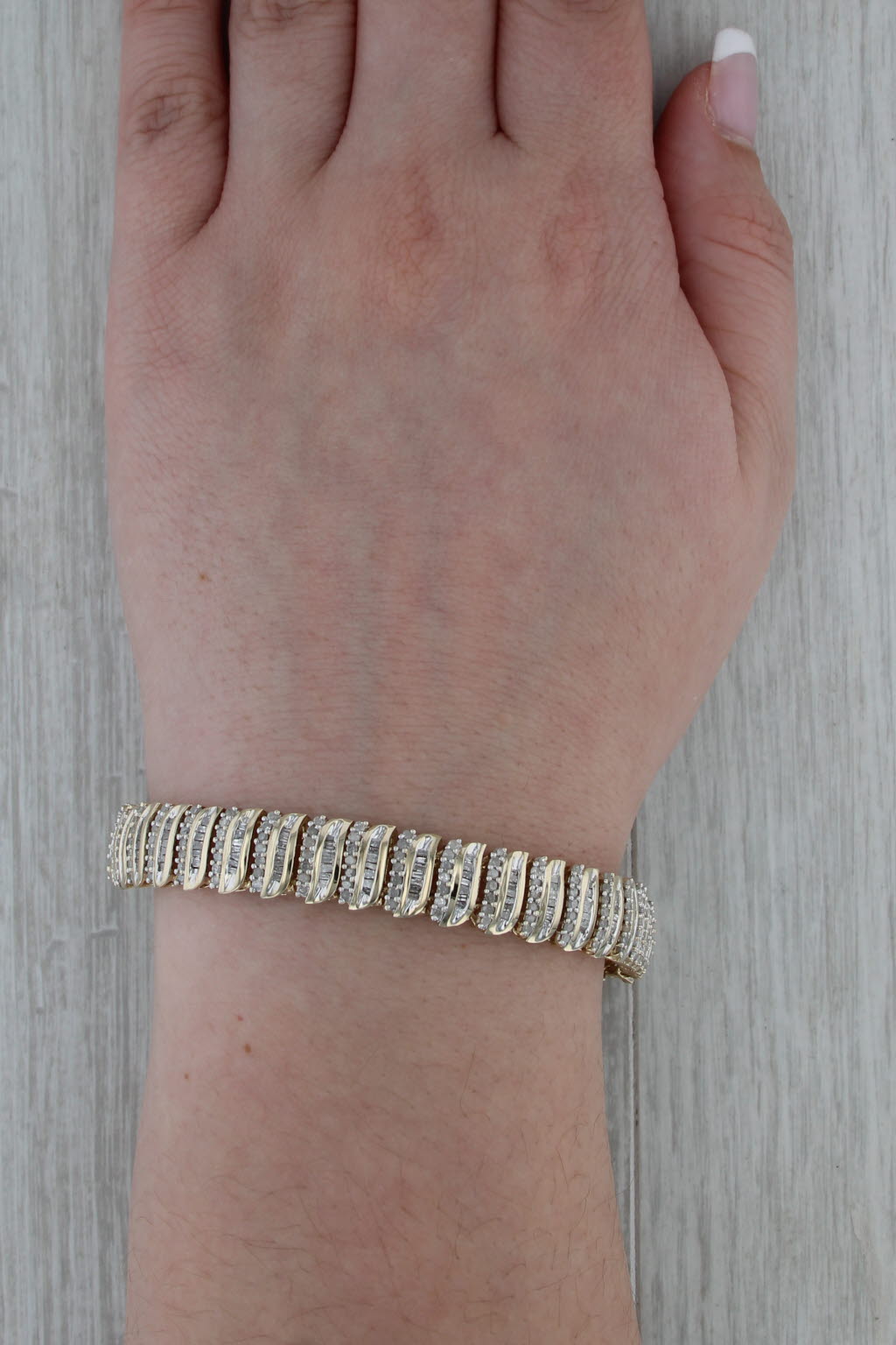 4.20ctw Diamond Tennis Bracelet 10k Yellow Gold 7" 10.6mm