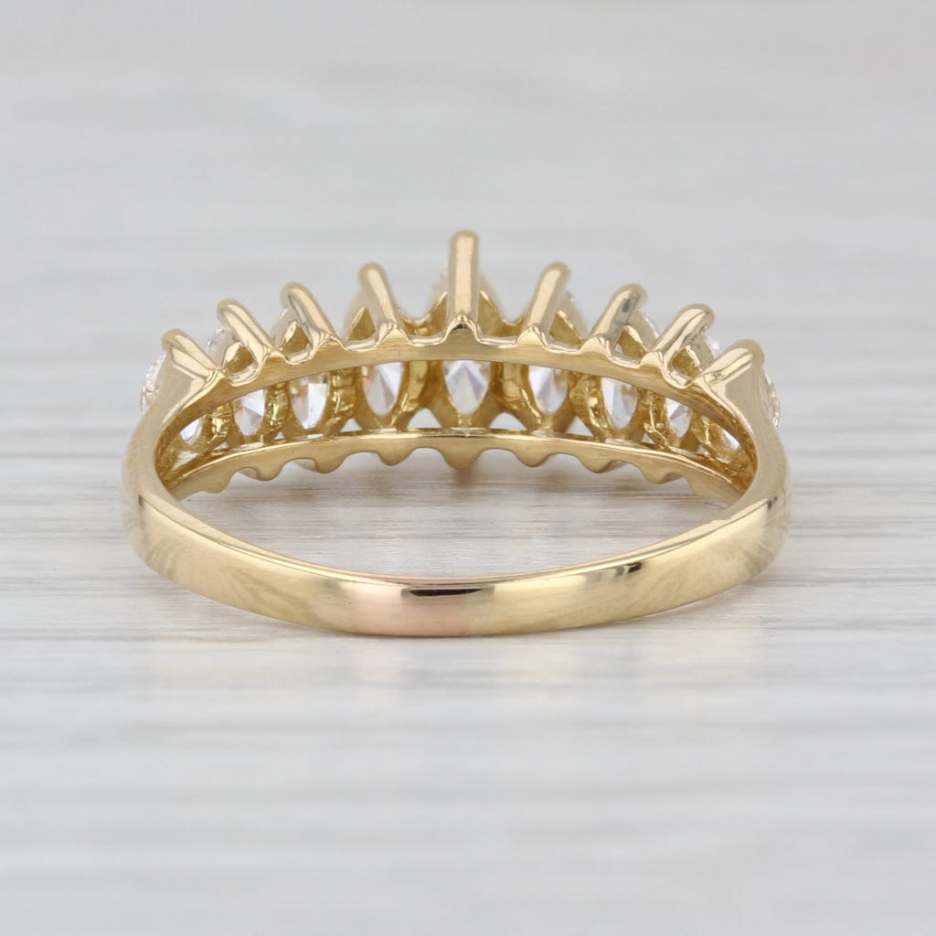 1ctw Marquise Rooftop Diamond Ring 18k Gold Size 8.25 Anniversary Stackable