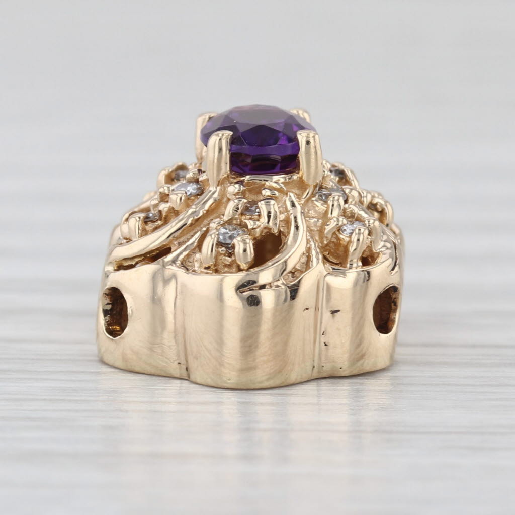 Richard Klein 0.82ctw Amethyst Diamond Slide Bracelet Charm 14k Gold KLJCI