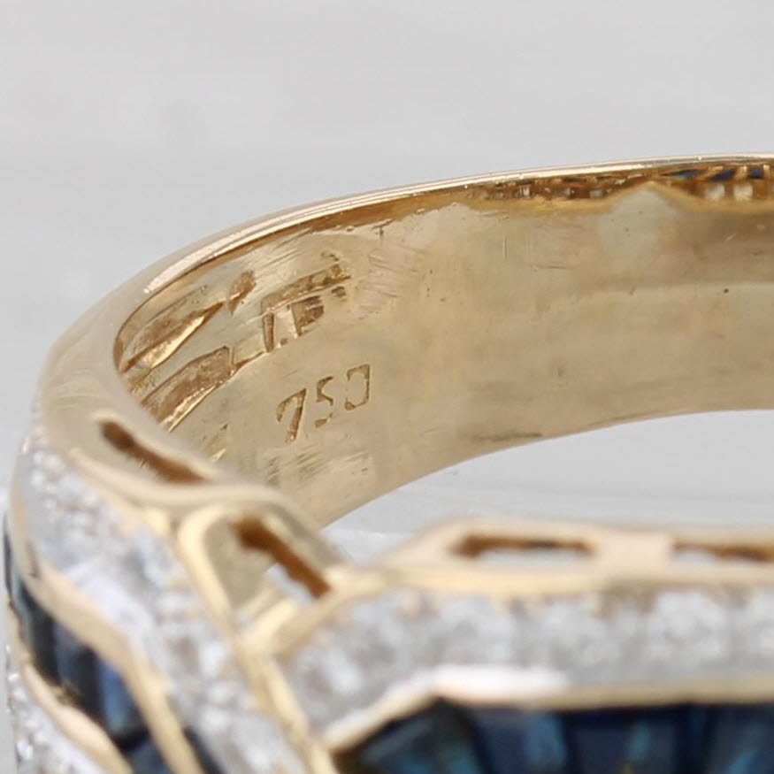 Light Gray Le Vian 1.50ctw Sapphire Diamond Ring 18k Yellow Gold Size 8