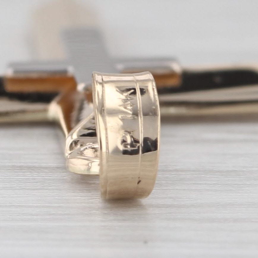 New Double Cross Pendant 14k Yellow White Gold Religious Jewelry