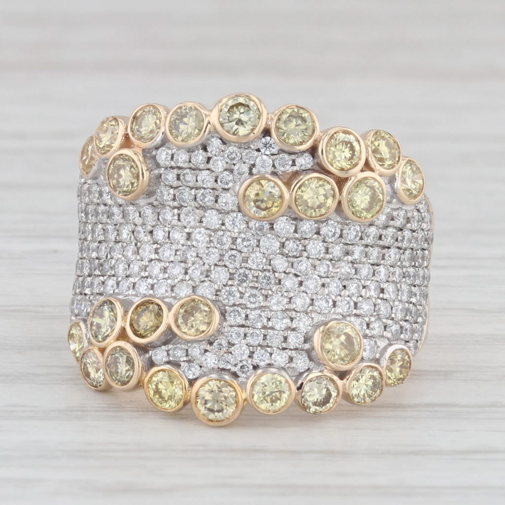 Light Gray Kallati 2.08ctw White Yellow Pave Diamond Ring 14k Yellow Gold Size 7.75