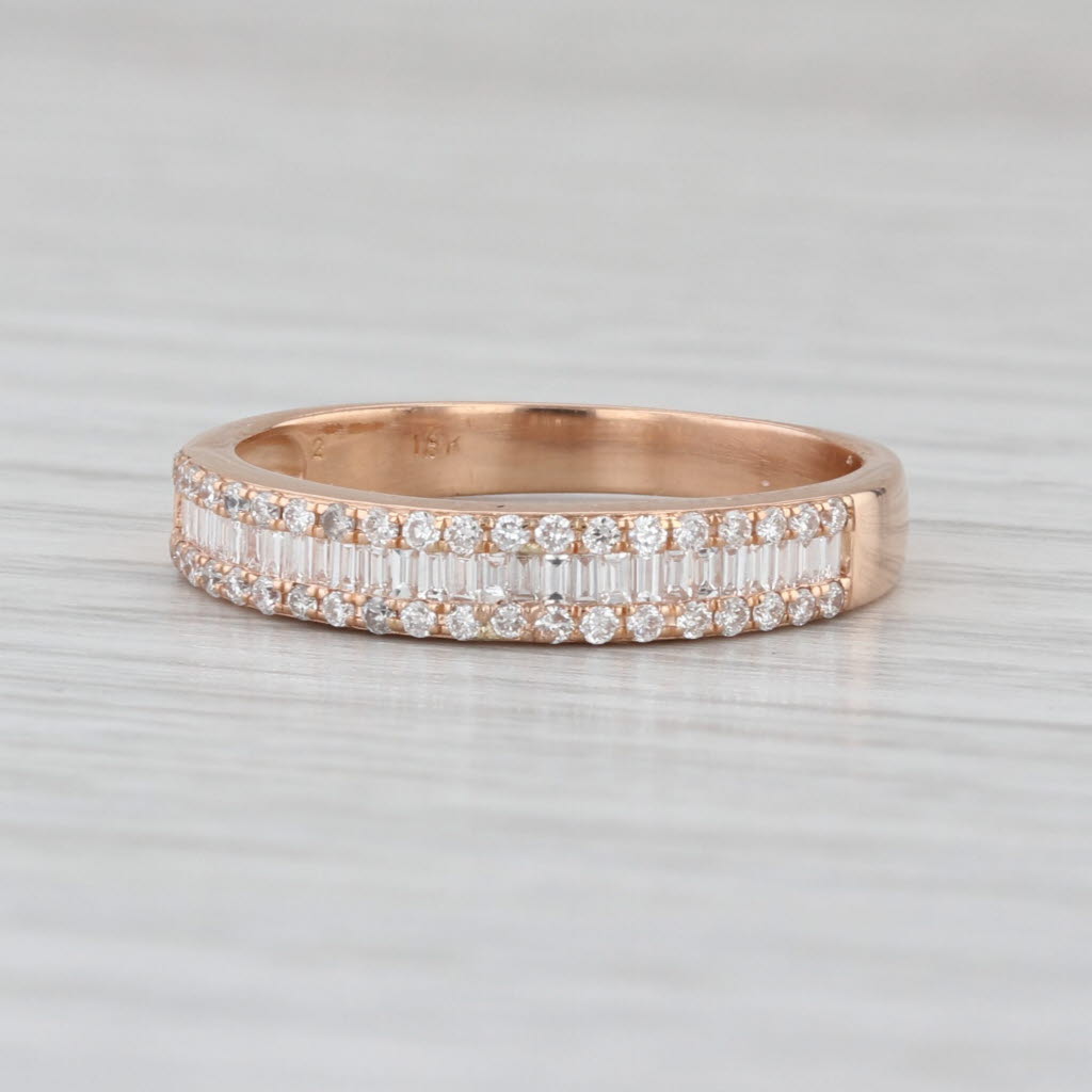 0.23ctw Diamond Wedding Band 18k Rose Gold Size 7 Ring Stackable Anniversary