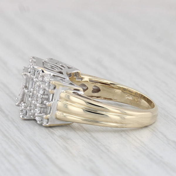 1.20ctw Diamond Ring 14k White Yellow Gold Size 6.25 Heart Bridge