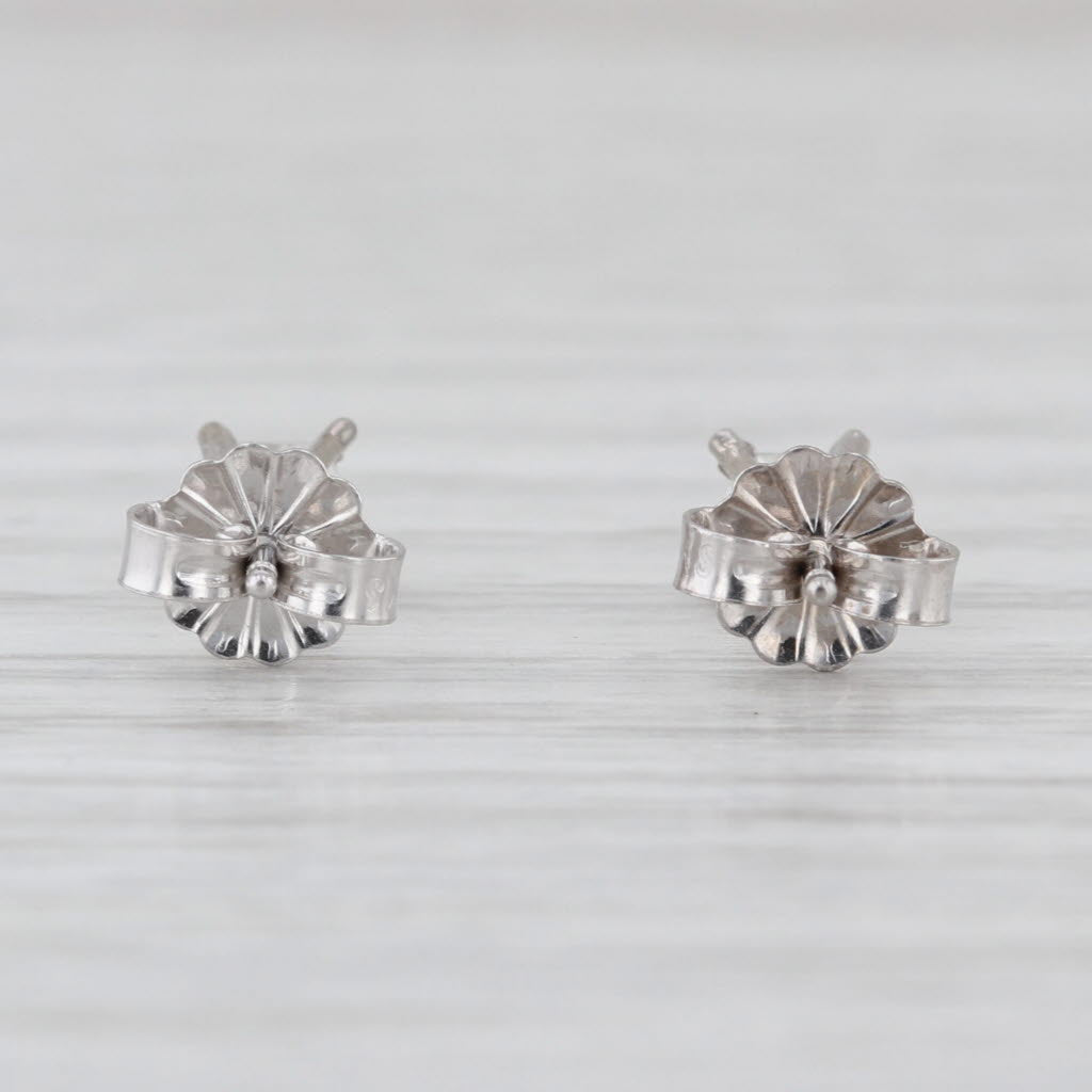 0.26ctw Princess Diamond Stud Earrings 14k White Gold Studs