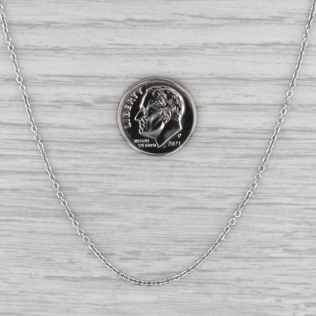 Cable Chain Necklace 14k White Gold 18.75" 1mm