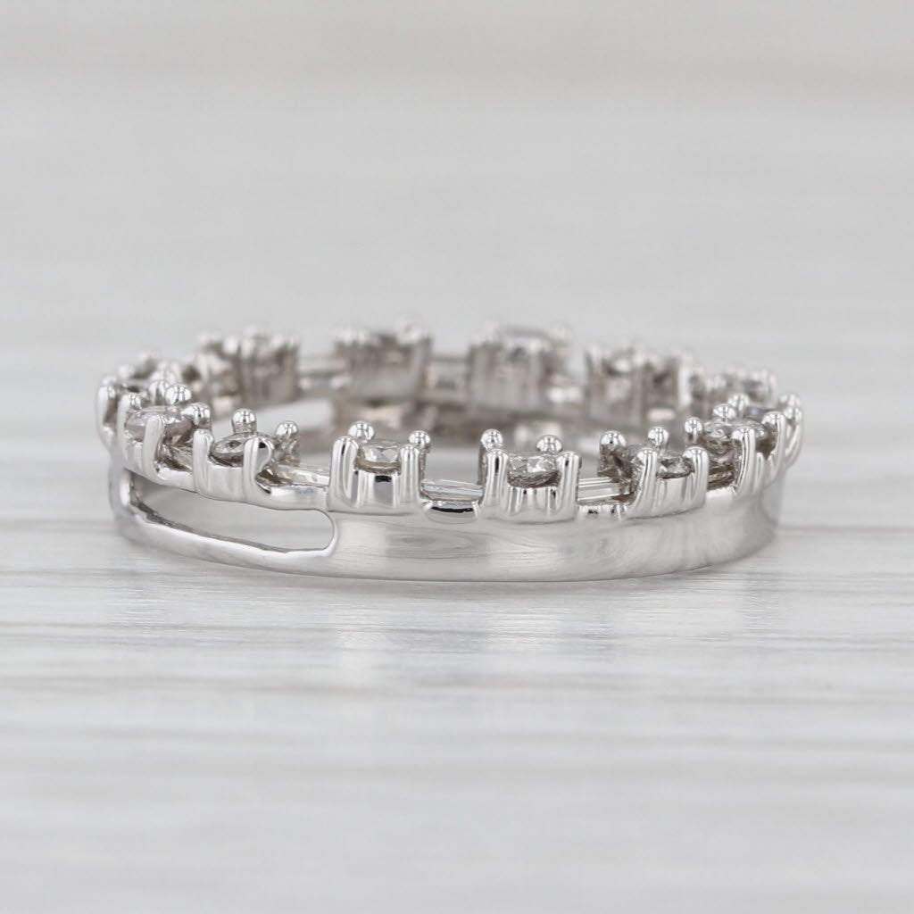 0.29ctw Diamond Eternity Circle Pendant 10k White Gold Floating Drop