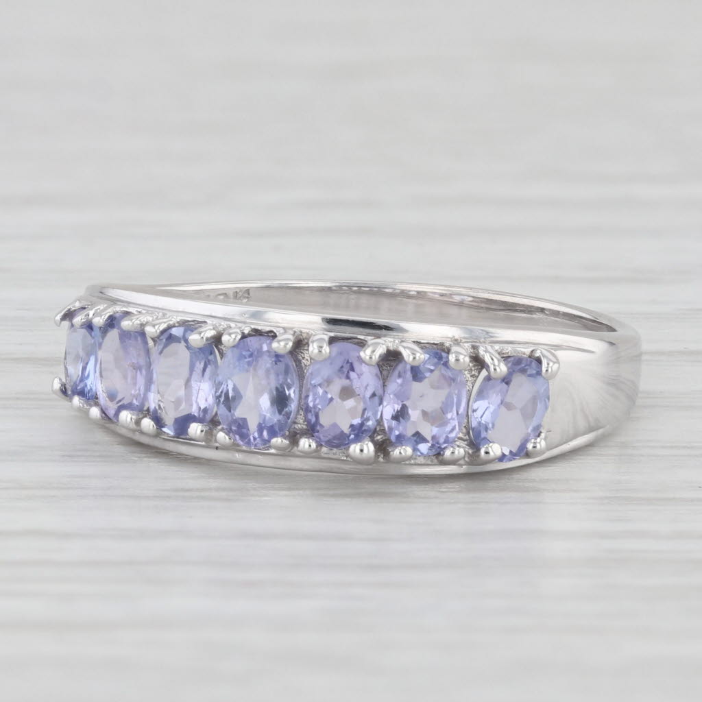 Light Gray 1.40ctw Tanzanite Ring 10k White Gold Size 10 Stackable