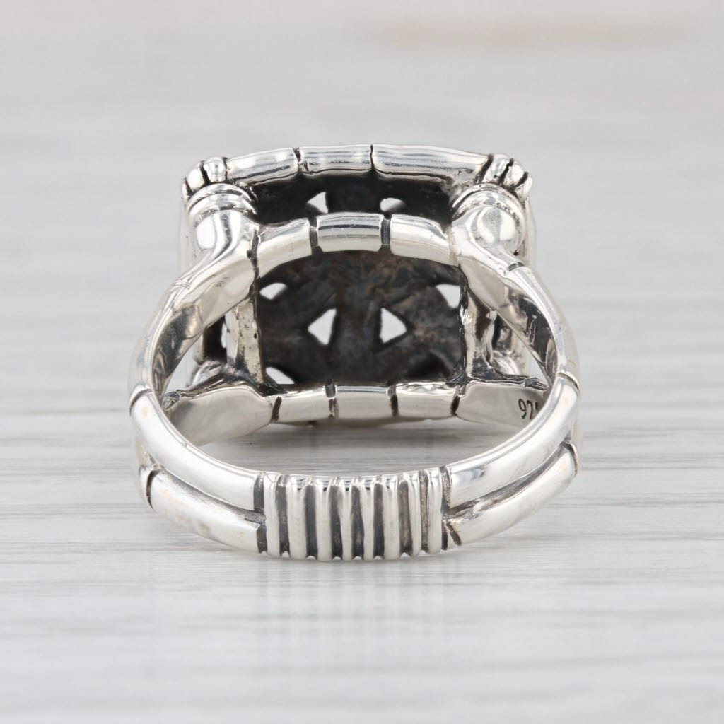 John Hardy Woven Bamboo Ring Sterling Silver Size 8-8.25 Statement