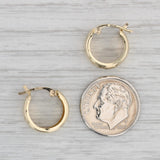 Small Hoop Huggie Earrings 10k Yellow Gold Snap Top Round Hoops