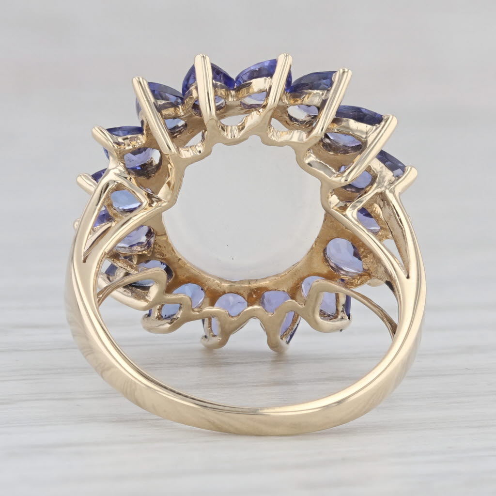 Gray Moonstone 1.75ctw Tanzanite Halo Ring 14k Yellow Gold Size 7.25 Cocktail