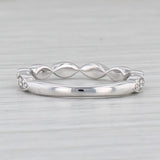 Light Gray 0.15ctw Diamond Ring 14k White Gold Stackable Wedding Band Size 5