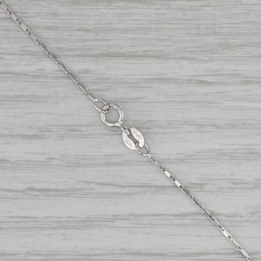 0.22ctw Diamond Pendant Necklace 14k White Gold 18" Flute Chain