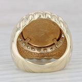 0.65ctw Diamond Halo American Eagle Coin Ring 10k Gold 22k $5 Size 10 1/10oz