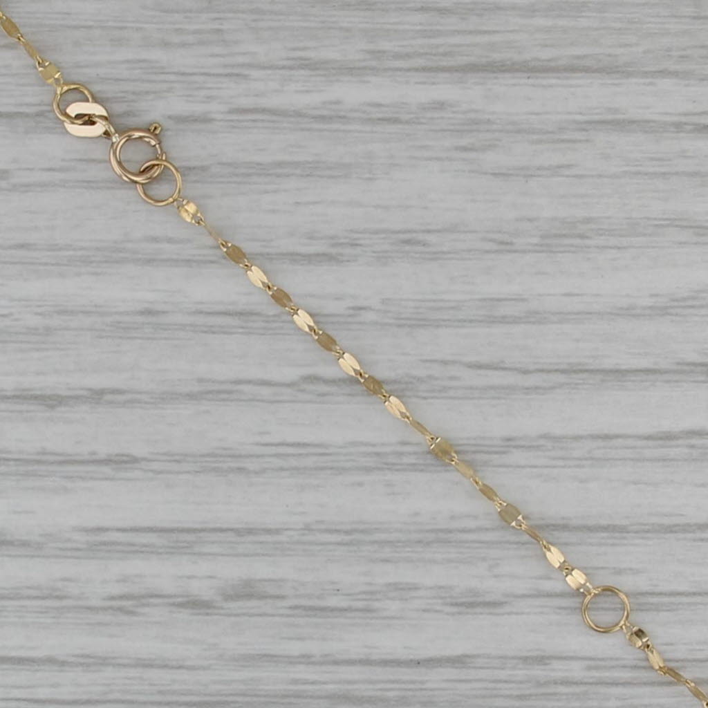 Cross Lariat Necklace 14k Yellow Gold 16" 18" Mirror Chain