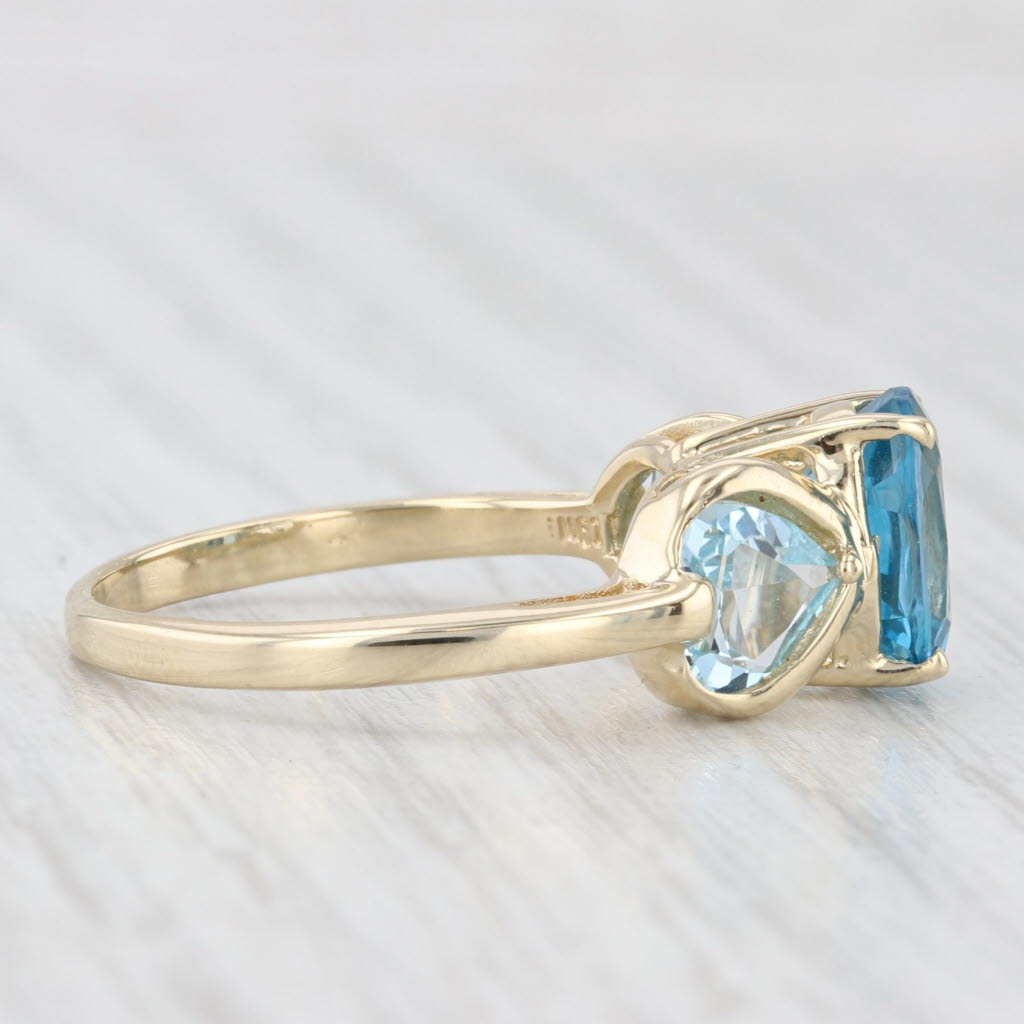 Light Gray 3.35ctw London & Light Blue Topaz Ring 14k Yellow Gold Size 8.25