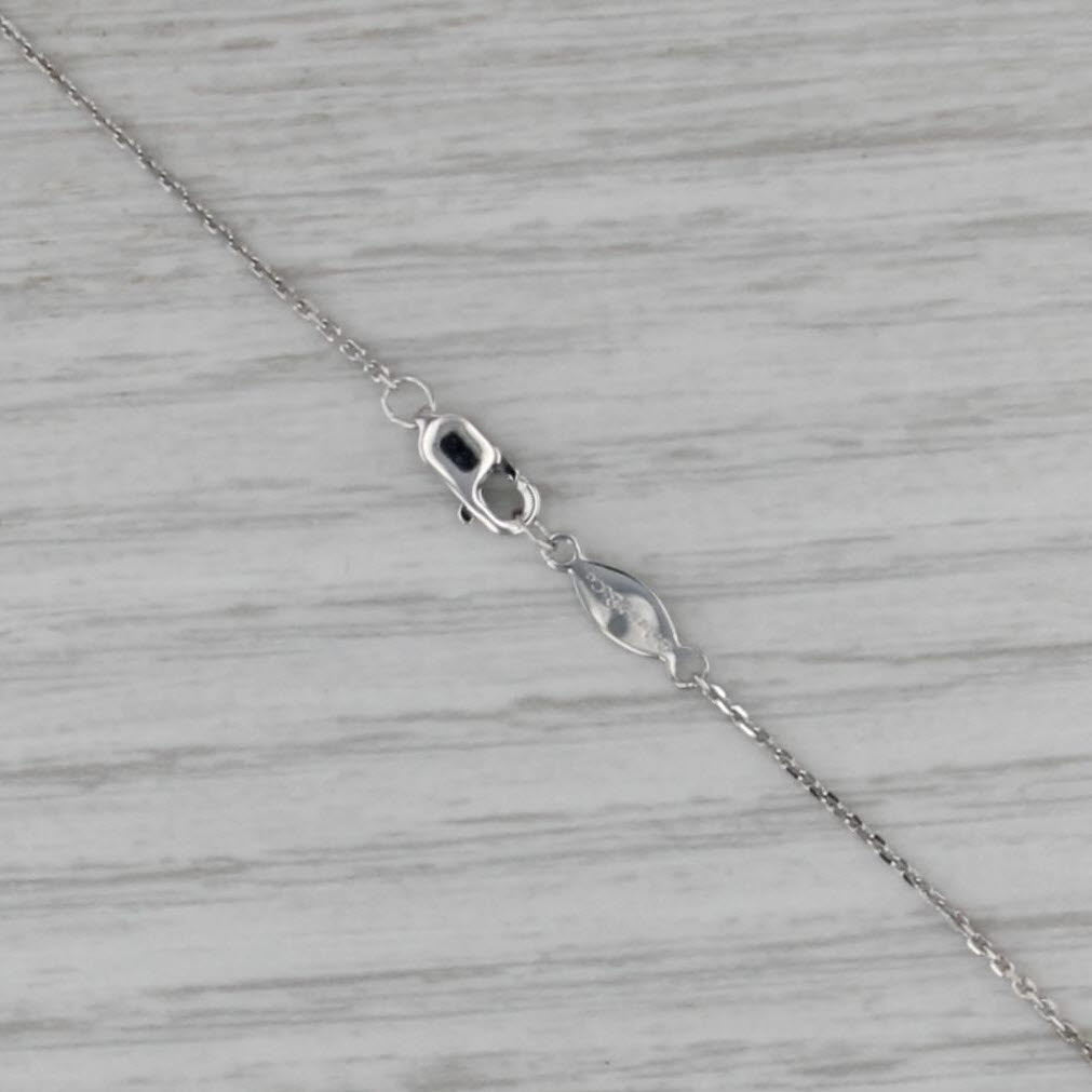 Gabriel & Co 0.27ctw Diamond Sapphire Pendant Necklace 14k White Gold 18.25"