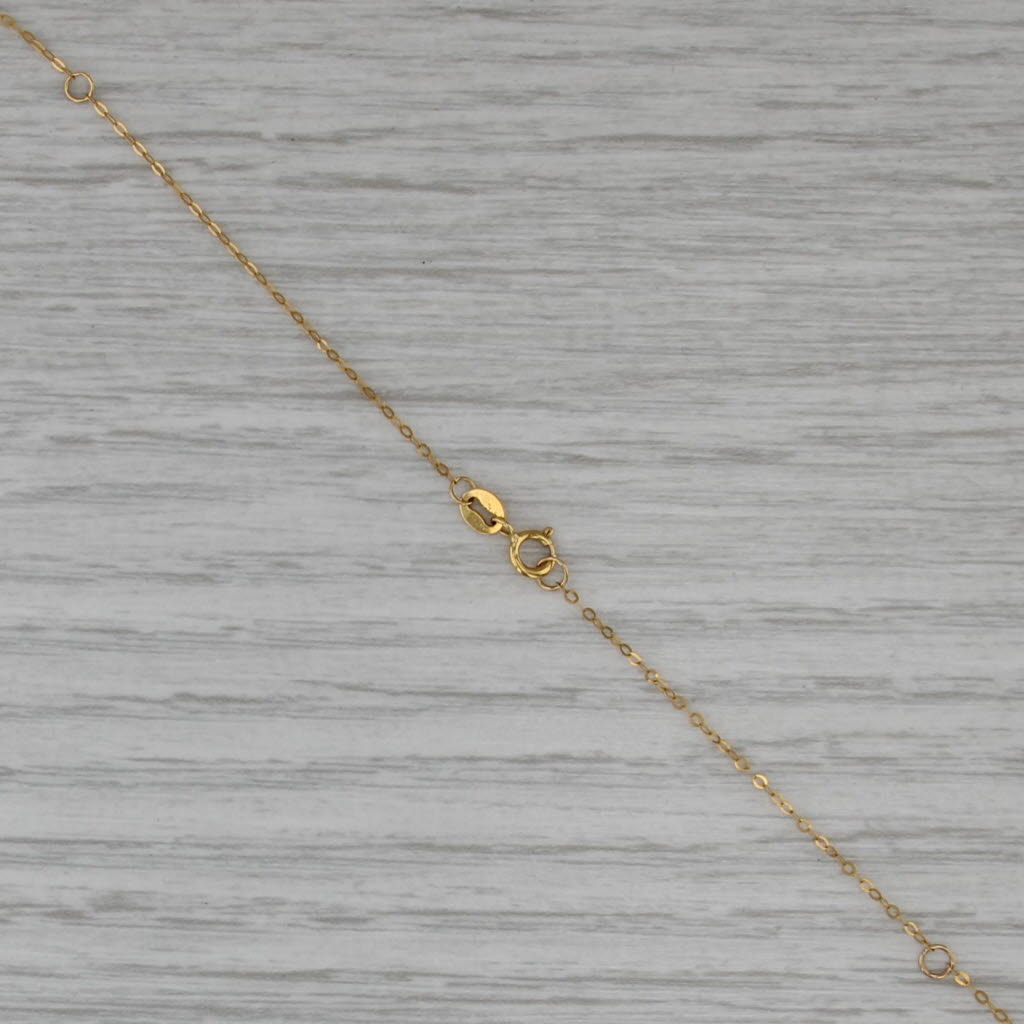 New 3.12ctwSapphire Garnet Pendant Station Necklace 18k Gold 19.25" Cable Chain