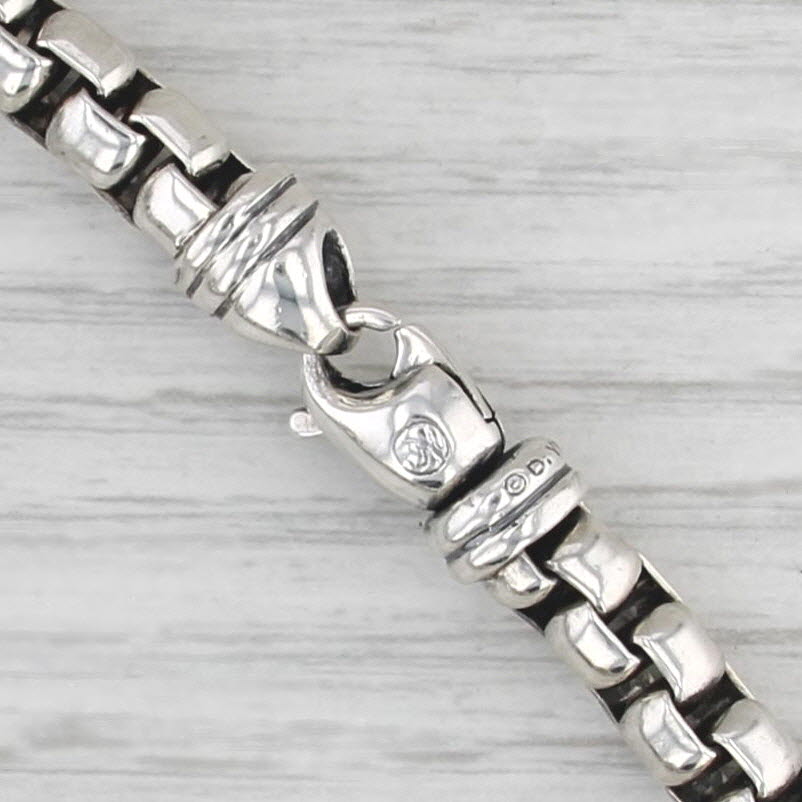 David Yurman Men's Box Chain Necklace Sterling Silver 24" 7mm