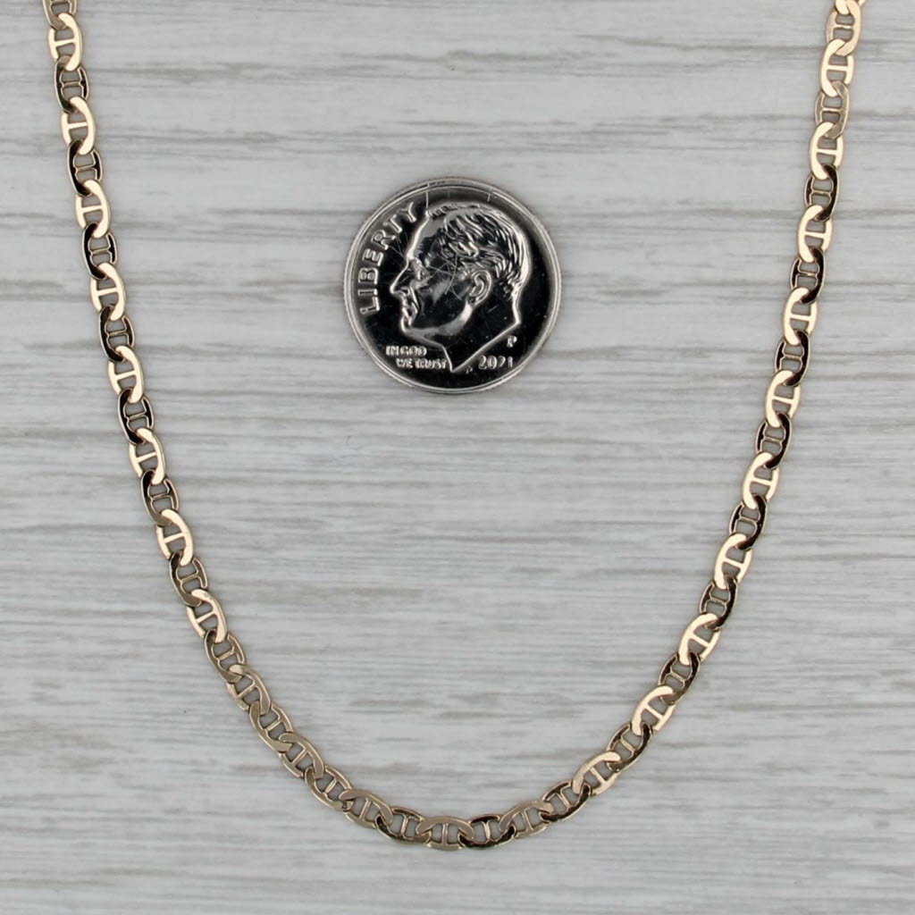 Anchor Mariner Chain Necklace 10k Yellow Gold 18.5" 2.8mm