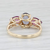 1.34ctw Iolite Garnet Ring 10k Yellow Gold Size 5 Cathedral Band