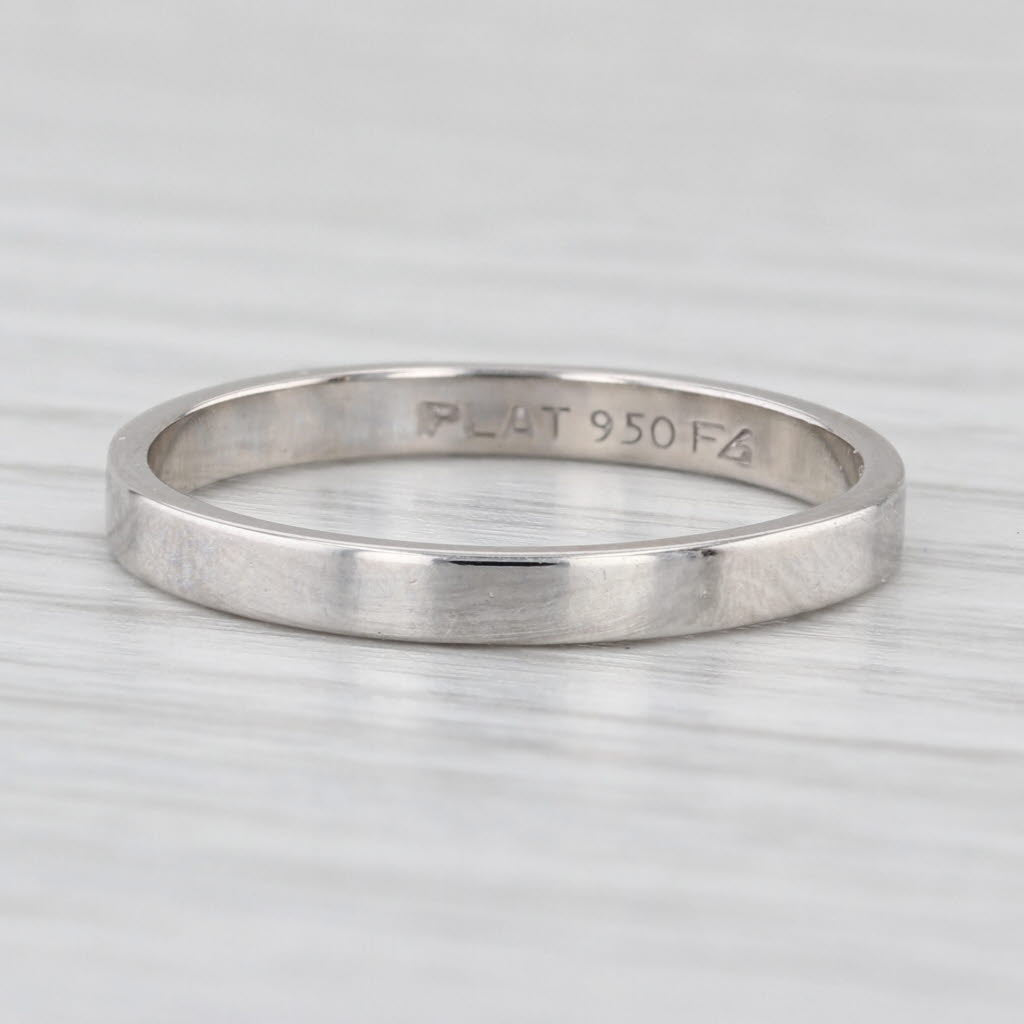 Classic Platinum Wedding Band 950 Ring Size 7.25-7.5 Stackable Ring
