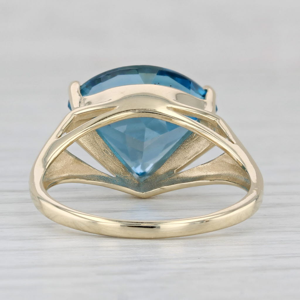 Gray 9.40ct London Blue Topaz Solitaire Ring 14k Yellow Gold Size 10